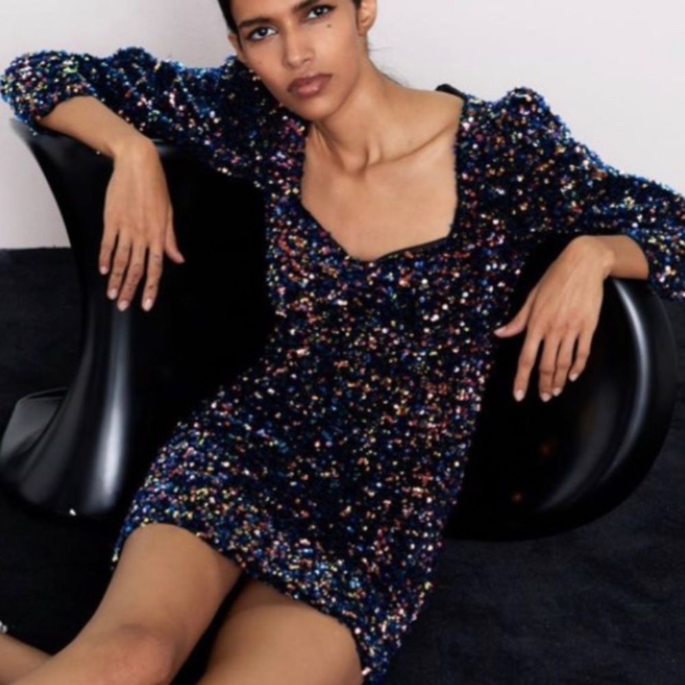 Zara velvet sequin mini dress